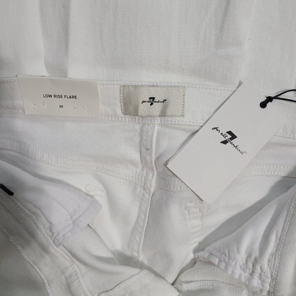 7 For All Mankind White Low Rise Flare Denim Womens Size 29 Jeans - Picture 6 of 9